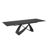 Dune Black & Sunset Gold Vein Ceramic Extending Dining Table by Pendle Village Furniture Extends from 1.8M to 2.6M Size Dines up-to 10 Dinners